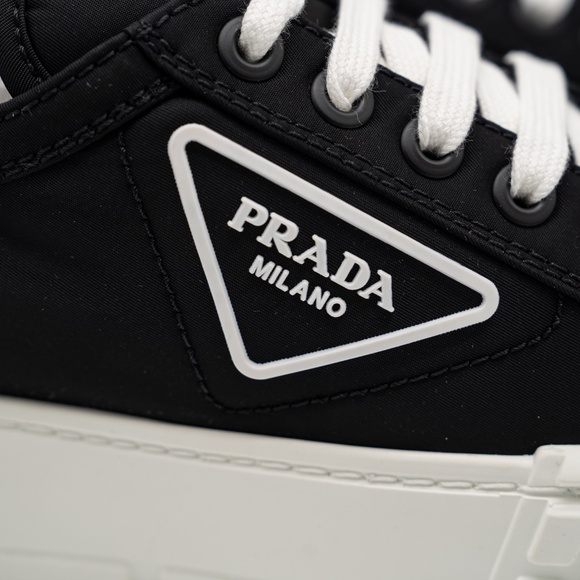 size 40eu 10 US Prada Double Wheel Platform Sneaker Black Nylon - Picture 8 of 14